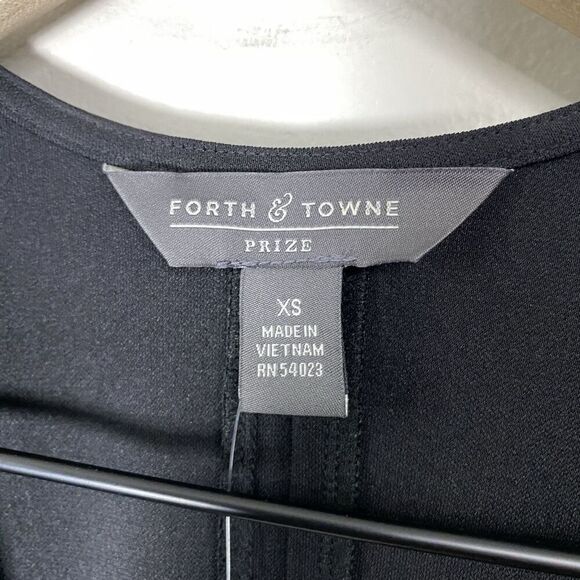 Forth & Towne Prize XS Short Sleeve little Black Dress v-neck extra small - Picture 2 of 11